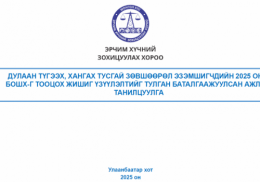 Дулаан түгээх, хангах тусгай зөвшөөрөл эзэмшигчдийн 2025 оны БОШХ-г тооцох жишиг үзүүлэлтийг тулган баталгаажуулсан ажлын тайлан